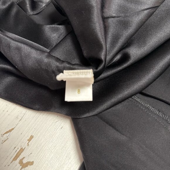 ABAETÉ Black Dress Size 8 100% Silk Tiered Ruffle Hem LBD Flapper 30’s - Picture 9 of 10